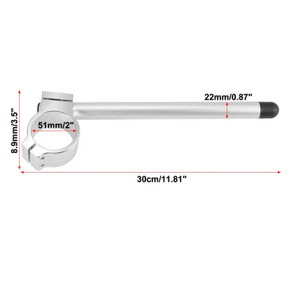 Pair 51mm Motorcycle Handlebar Clip Ons Handle Bar Universal Silver Tone