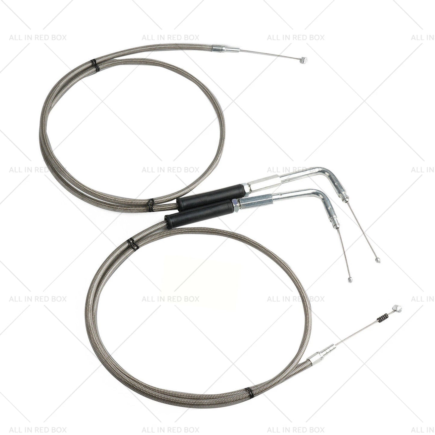 Throttle & Idle Cable Set 56-1/2" Stainless Steel for Harley-Davidson