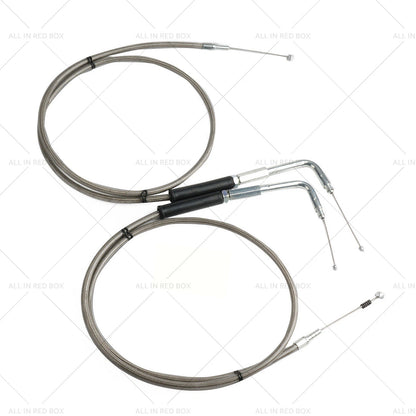 Throttle & Idle Cable Set 56-1/2" Stainless Steel for Harley-Davidson