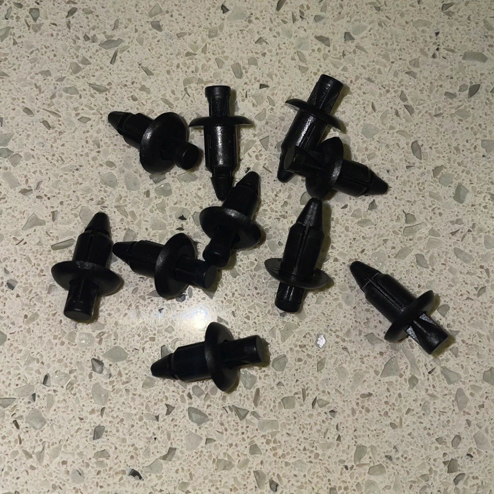 10x 6mm Push Pin Plastic Rivet Fairing Fender & Trim Clips for Honda