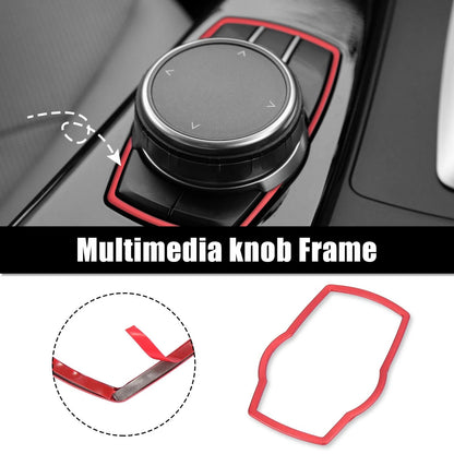 Red Multimedia Knob Button Cover for BMW 3 5 7 Series F01 F15 F30 F10 G30 (2012-2020)