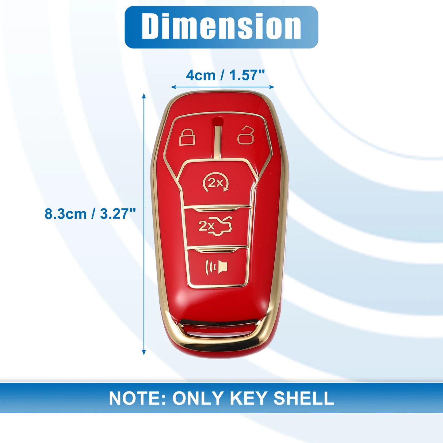 TPU Remote Key Fob Case Cover for Ford Fusion, F150 - 5 Button (2013-2020)