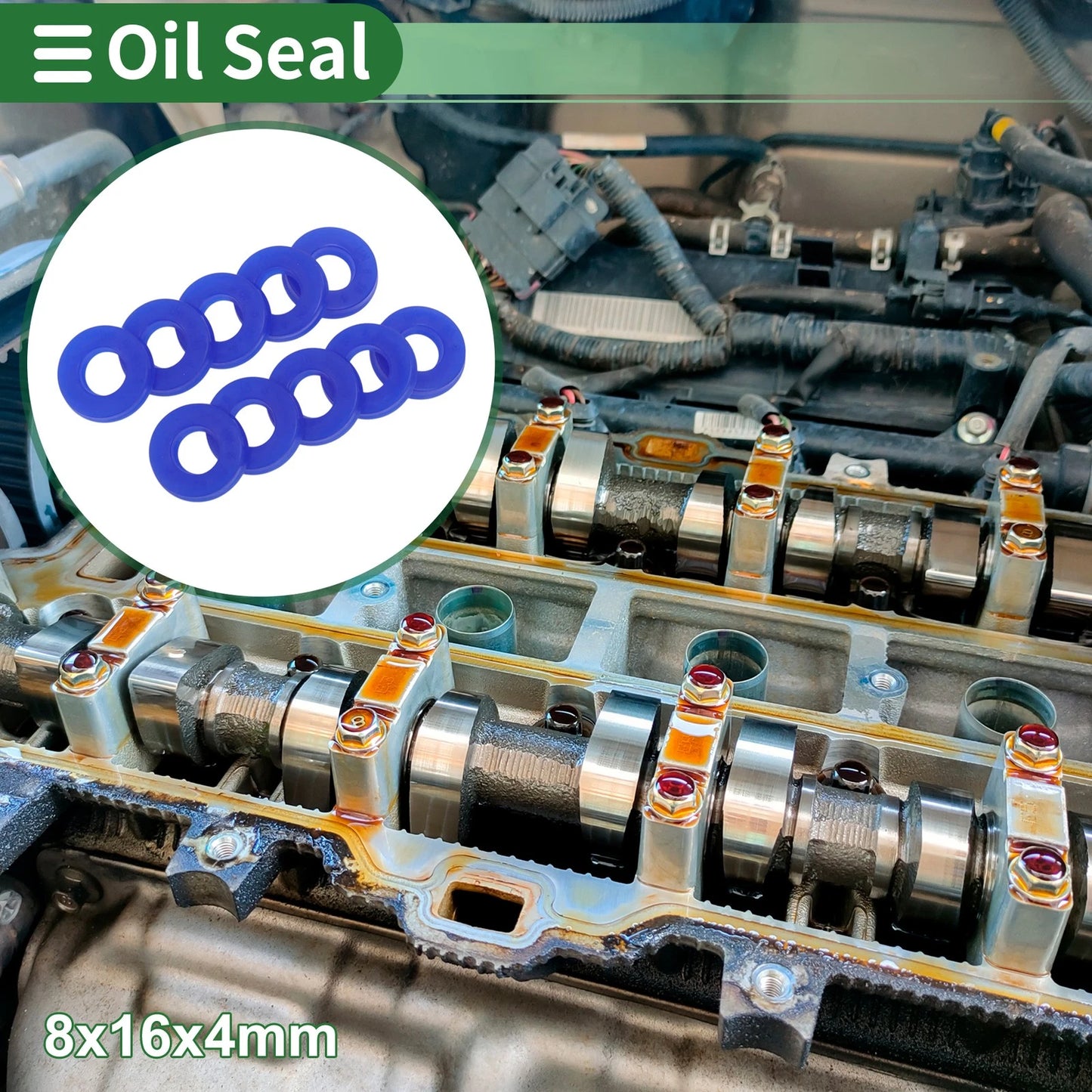 Oil Seal Seal Ring Rotary Shaft TPU 8x16x4mm High Pressure Blue 10 Pcs