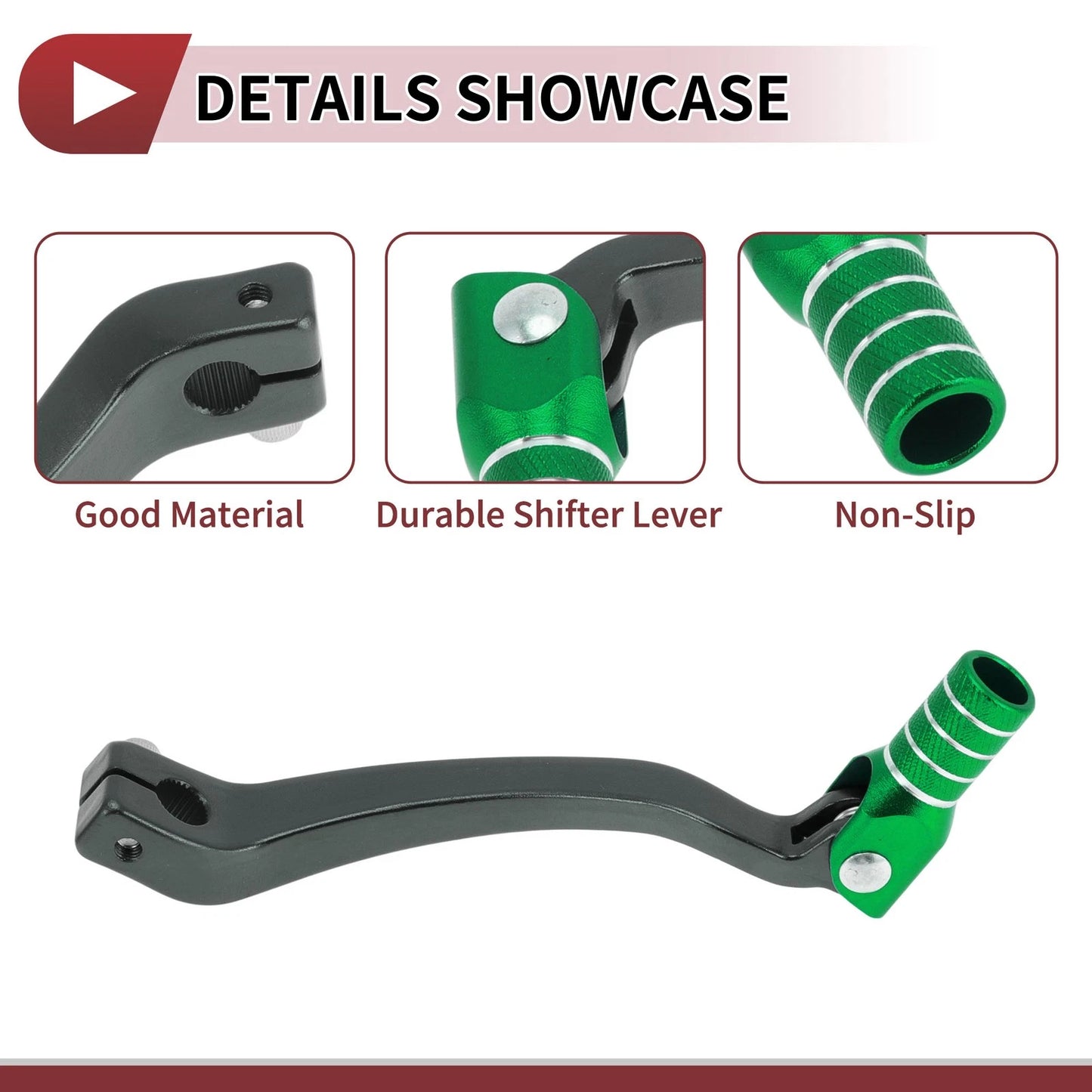 Folding Motorcycle Gear Shifter Lever Titanium Tone Green for Kayo T6