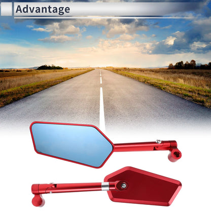 M8/M10 Rear View Mirror Handlebar Mirror Red Aluminum Alloy for Motorcycle