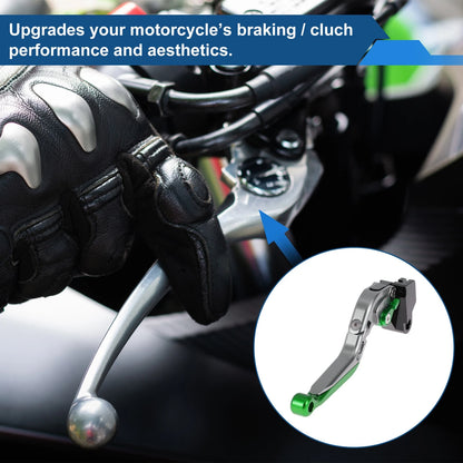 Adjustable Short Long Brake Clutch Levers for Kawasaki NINJA650R Green