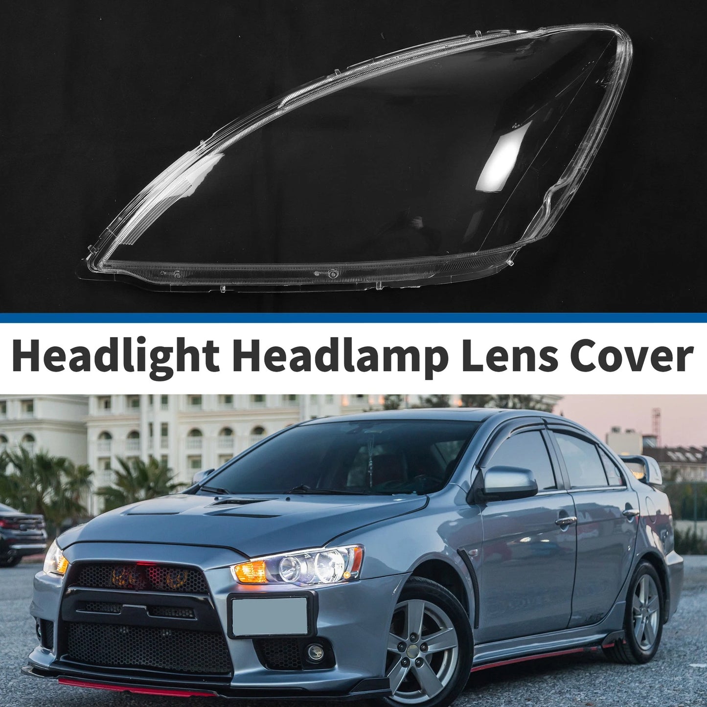 1 x Front Left Headlight Lens Cover for Mitsubishi Lancer (2004-2007) Clear