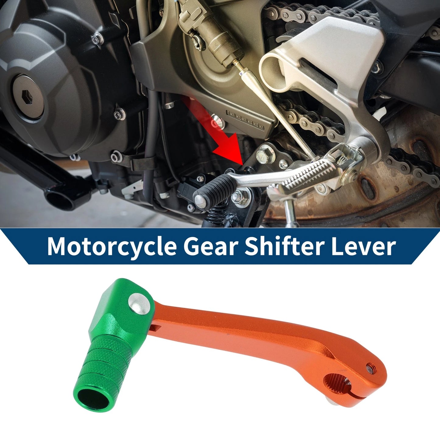 Folding Shifter Lever for Honda CRF150F (2003-2017) - Orange Green