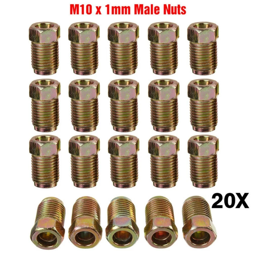 10mm X1mm Metric Male Tube Nuts For 3/16 Brake Line Copper Brake Pipe