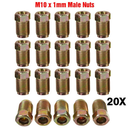 10mm X1mm Metric Male Tube Nuts For 3/16 Brake Line Copper Brake Pipe