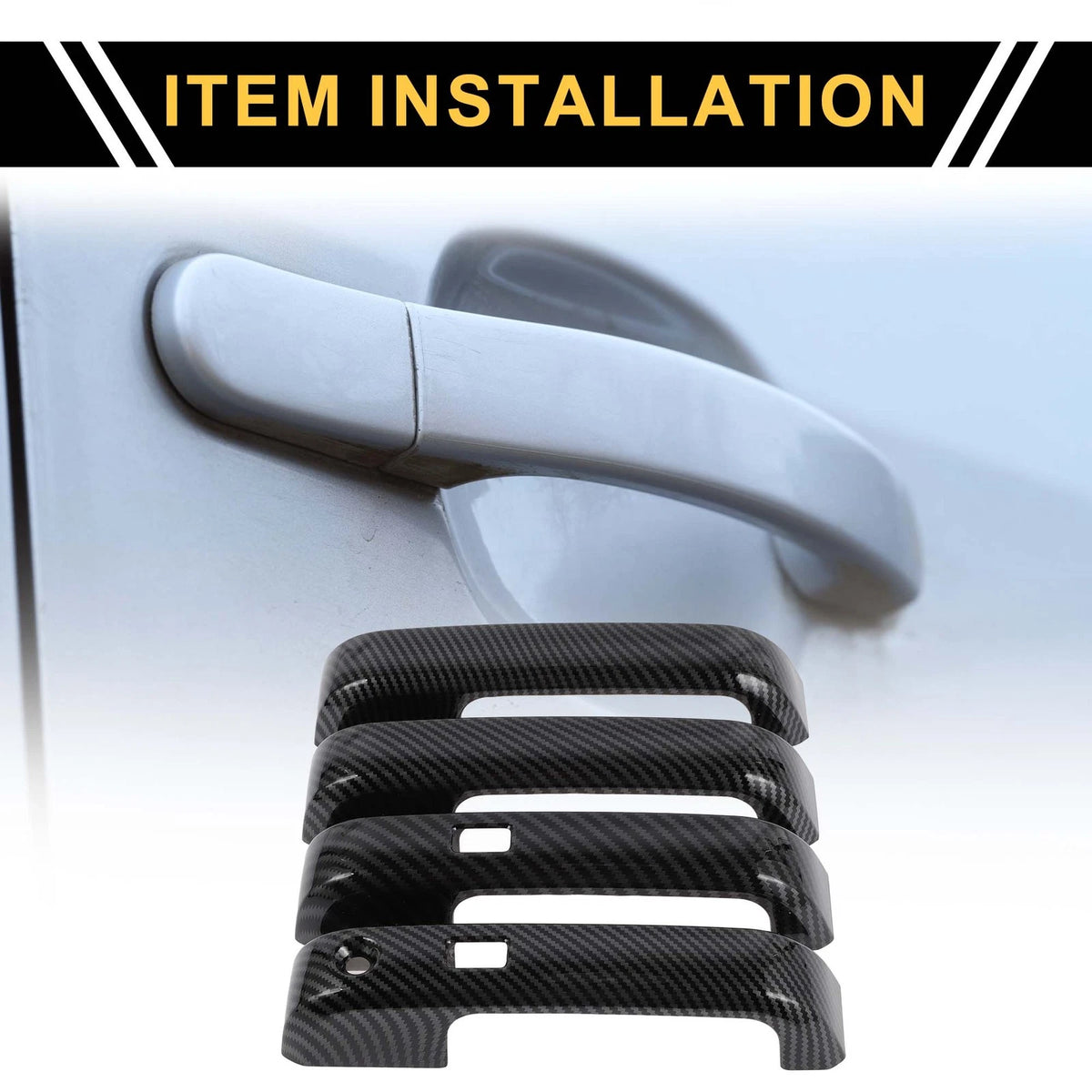 4pcs Exterior Door Handle Covers for Ford F-150 (2015-2023) Carbon Fiber Pattern