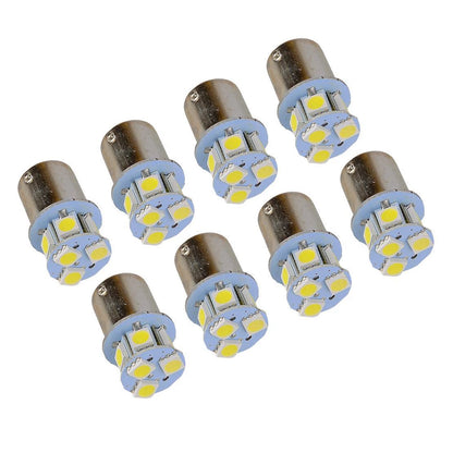 8Pcs White LED 1156 BA15S P21W 8SMD DRL Daytime Running Lights for Car
