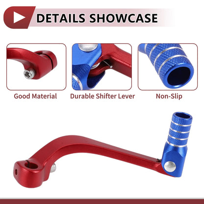 Folding Motorcycle Gear Shifter Lever for Honda CRF110F (2013-2018) Red/Blue
