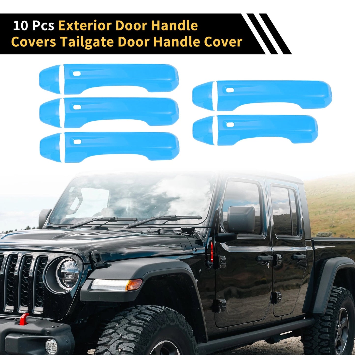 Door Tailgate Handle Cover for Jeep Wrangler JL JLU 2018-2022 Light Blue
