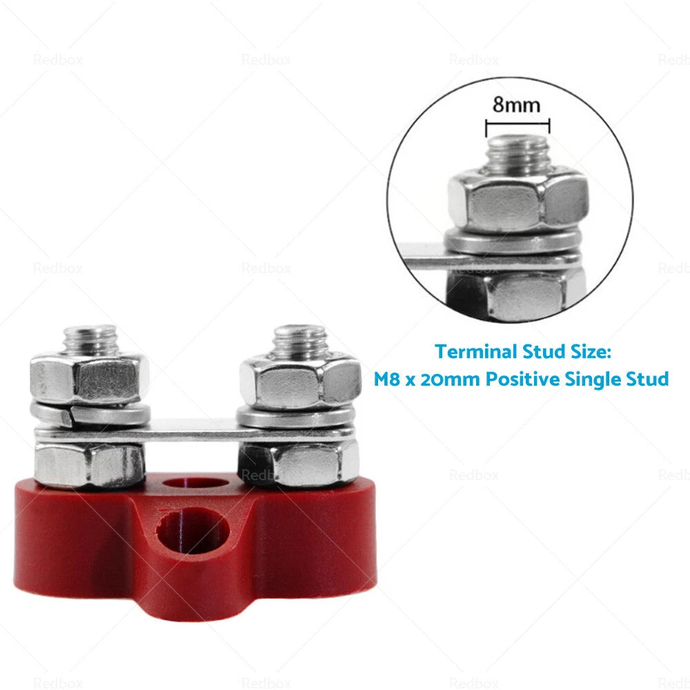 1x 150A Bus Bar M8-M8 2 Post Terminal Block Positive Distribution for Car