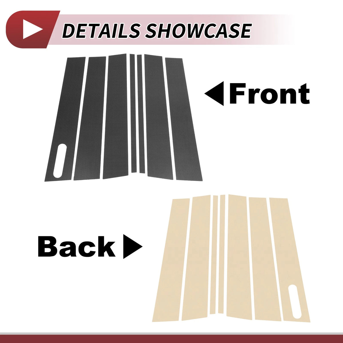 7 Pcs Door Pillar Window Trim for Ford Explorer (2002-2010) Carbon Fiber Black
