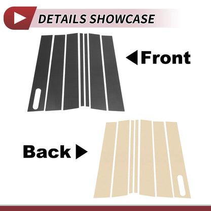 7 Pcs Door Pillar Window Trim for Ford Explorer (2002-2010) Carbon Fiber Black