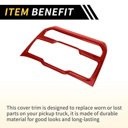 Dashboard Center Control Panel Cover for Jeep Wrangler JL JLU (2018-2024) Red