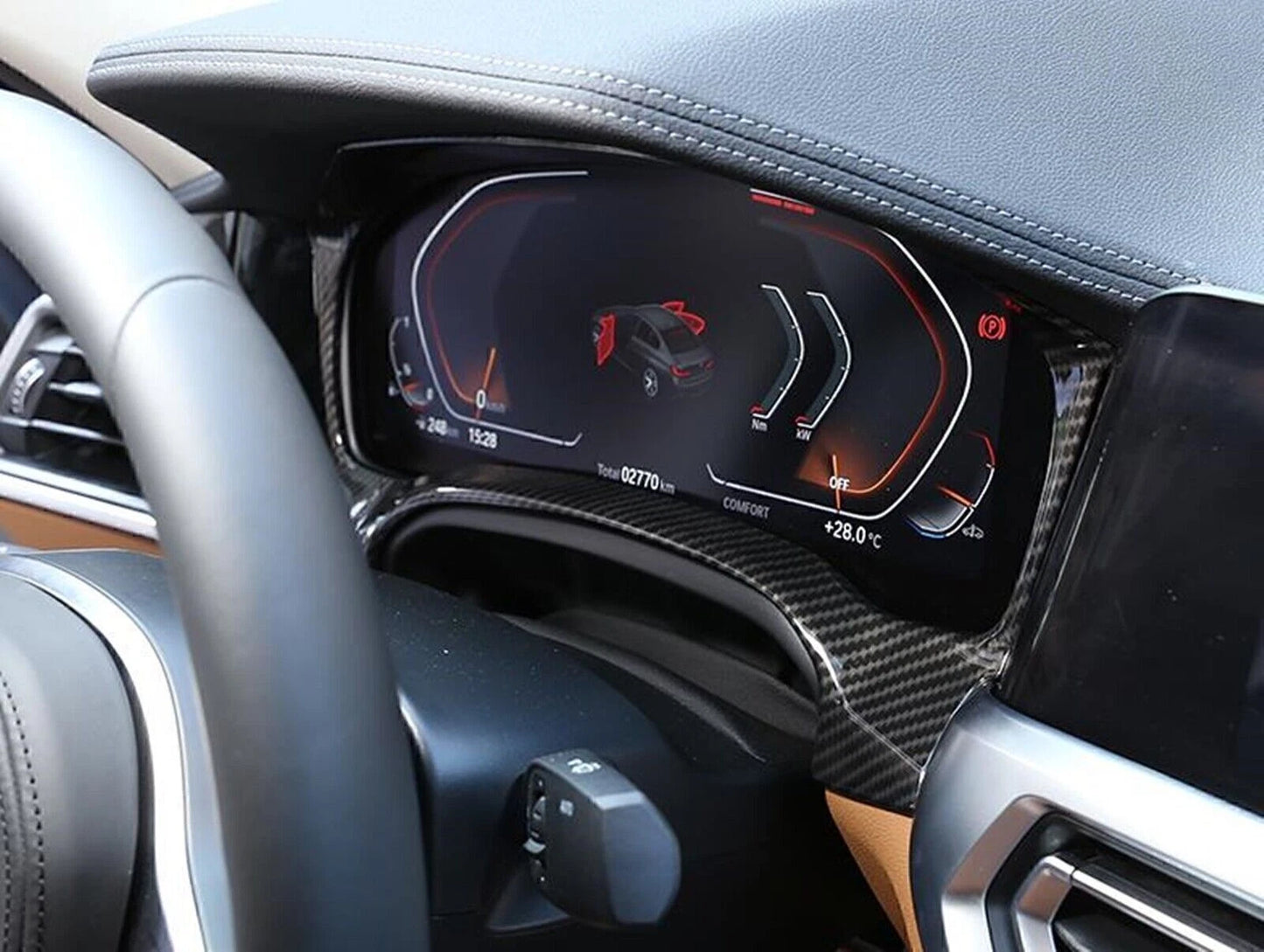 1x Carbon Fiber Dashboard Cover Trim for BMW 3 Series (2019-2023)