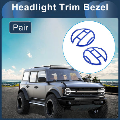 Front Left & Right Headlight Trim Bezels for Ford Bronco