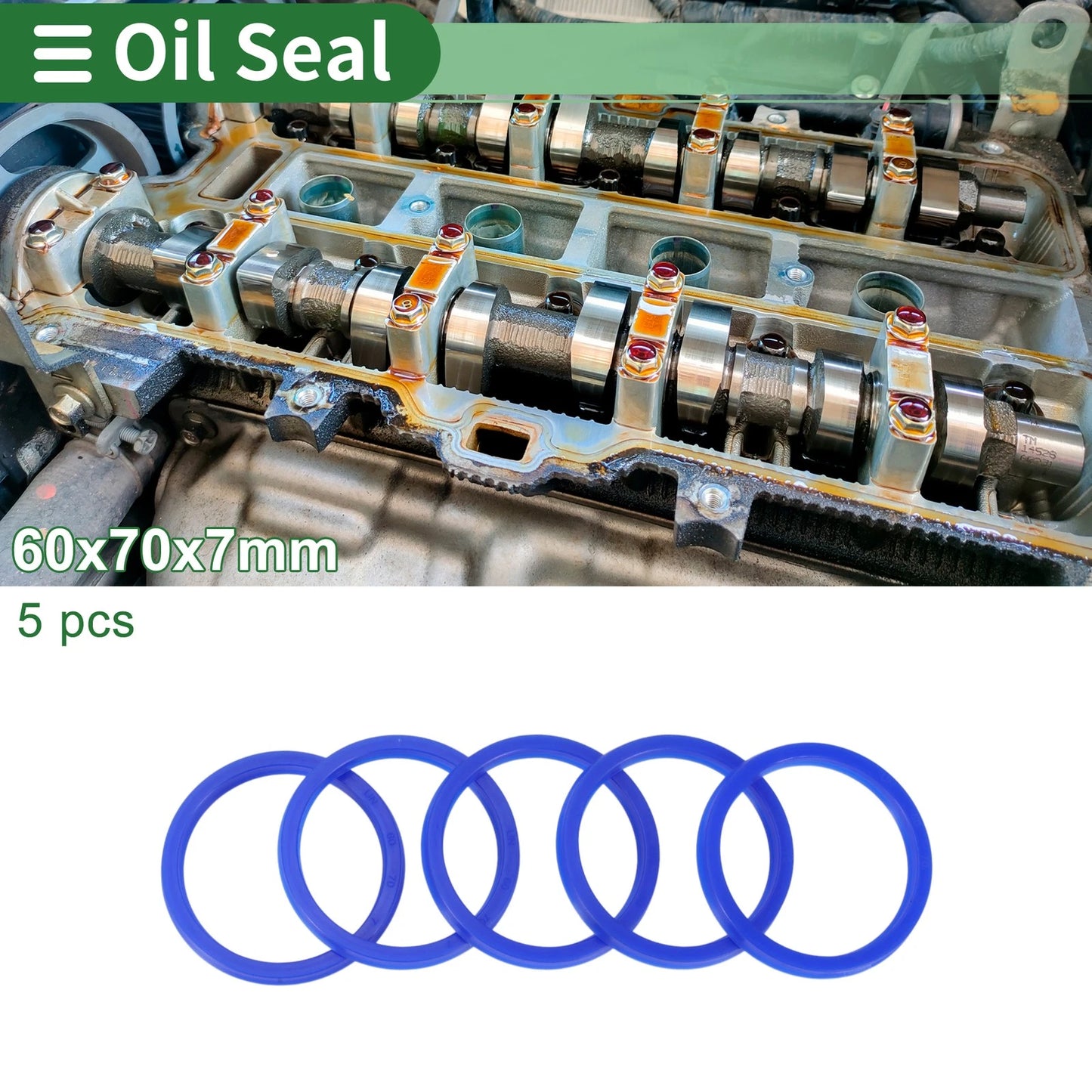 Oil Seal / 60x70x7mm / Seal Ring Rotary Shaft Seal TPU 5 Pcs for Make Model