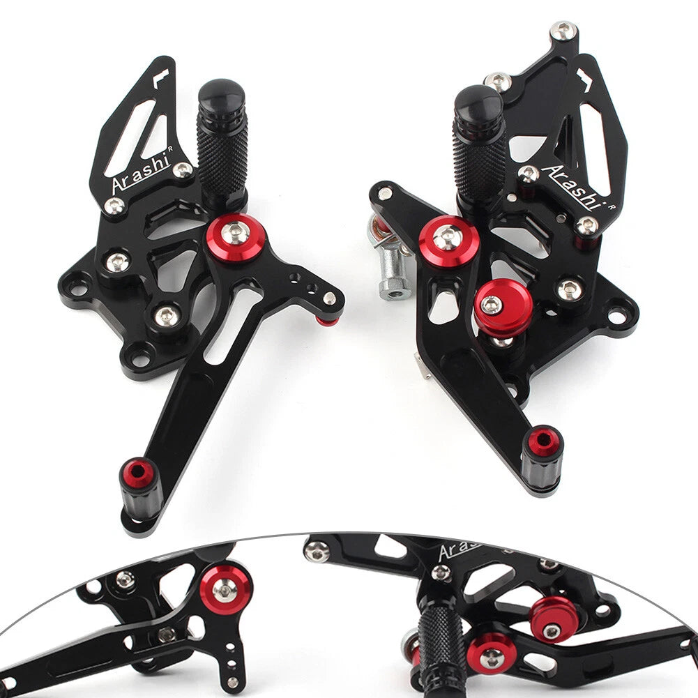 Aluminum Rear Footpegs for Kawasaki Ninja 250R 2008-2012 (2 x Black)