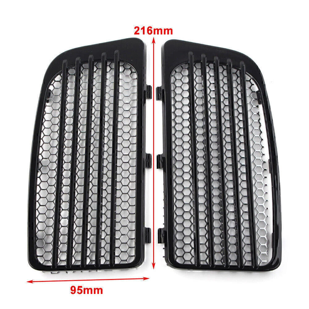 Black Lower Fairing Radiator Screen Guard Grills for Harley Touring (14-20)
