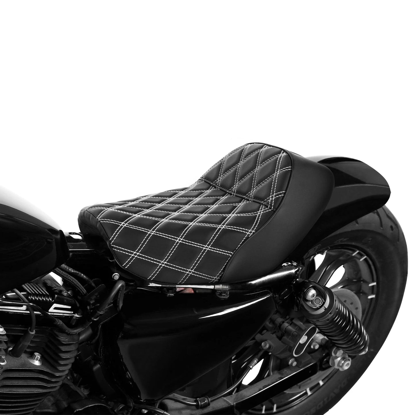 Black Rider Solo Seat Cushion for Harley Sportster Forty Eight (2010-2022)