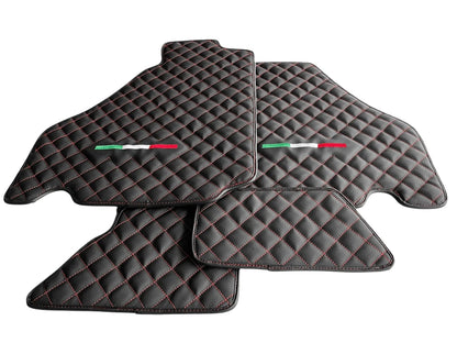 Black Leather Floor Mats for Ferrari 360 (2000-2008) - AutoWin Brand
