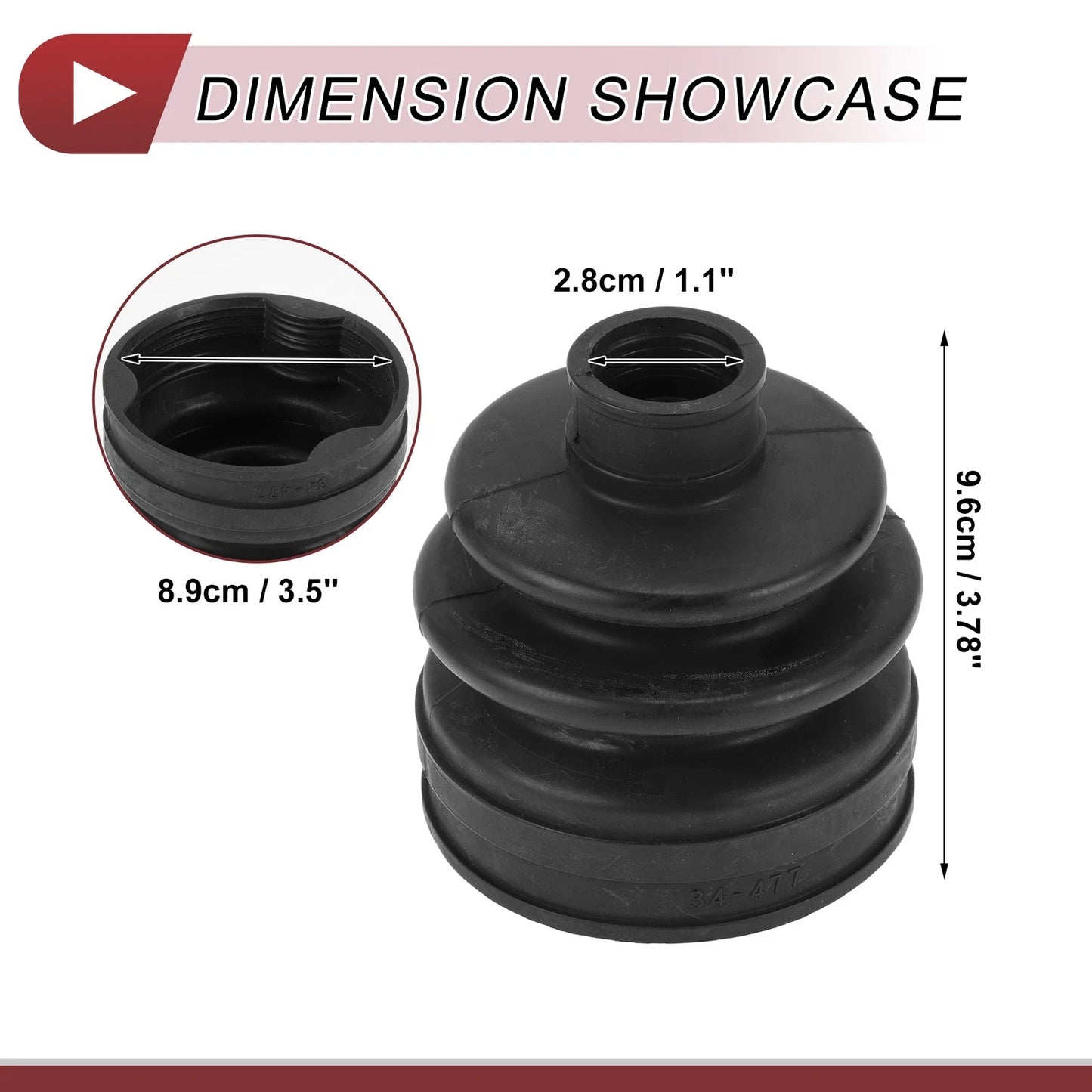 Inner CV Joint Boot Kit w/ Clamps for Mitsubishi Outlander (2007-2020)