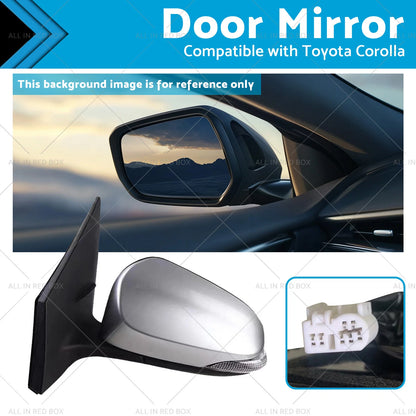 Heated Silver Door Mirror for Toyota Corolla ZRE182 Hatchback (2012-2018)