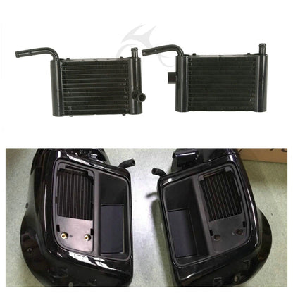 Black Lower Vented Fairing Radiator Cooler for Harley Touring (2014-2023)