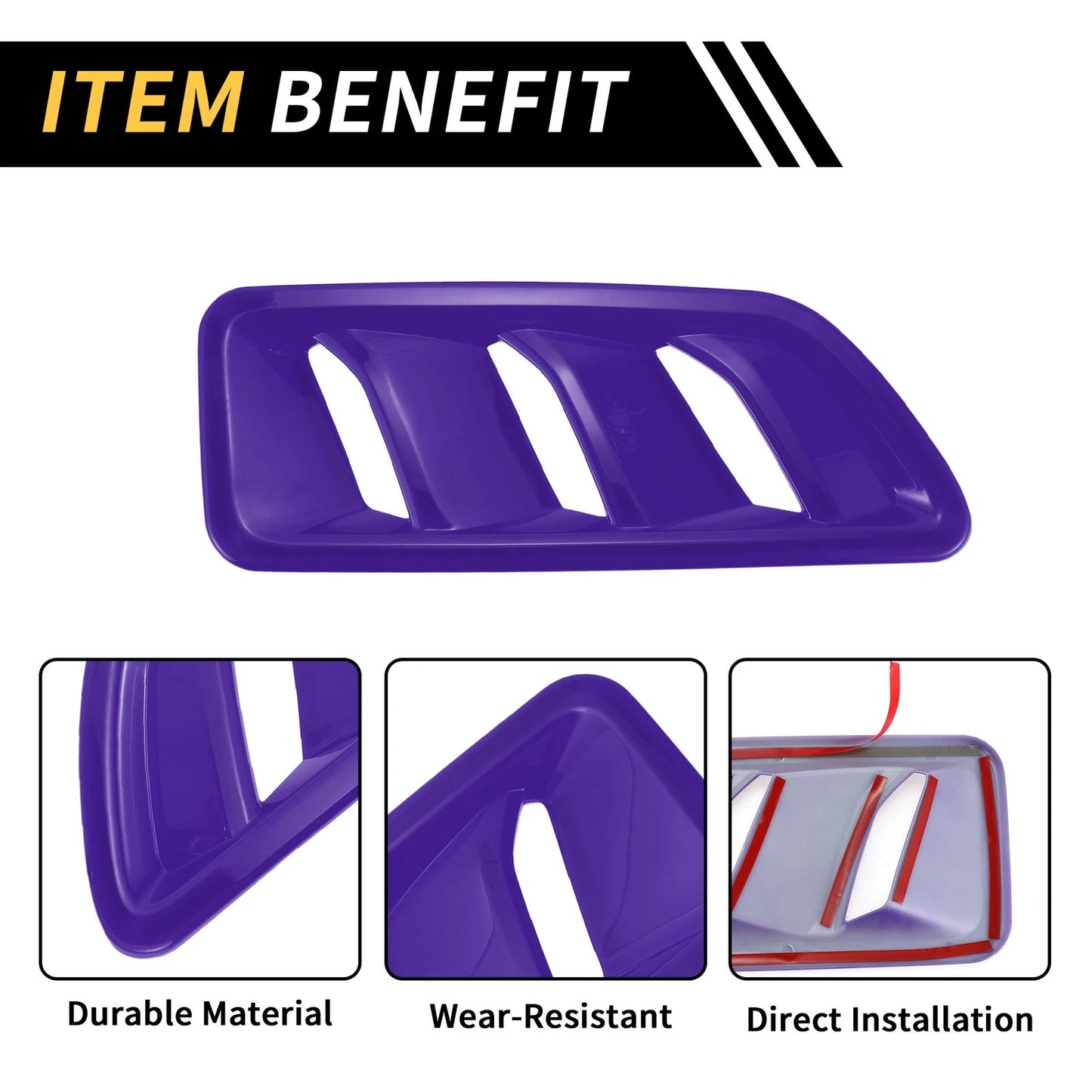 Front Hood Air Outlet Vent Cover Trim for Jeep JL JLU (2018-2024) Purple