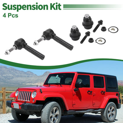 4 x Front Suspension Kit Outer Tie Rod Ends Lower Ball Joint for Jeep Compass