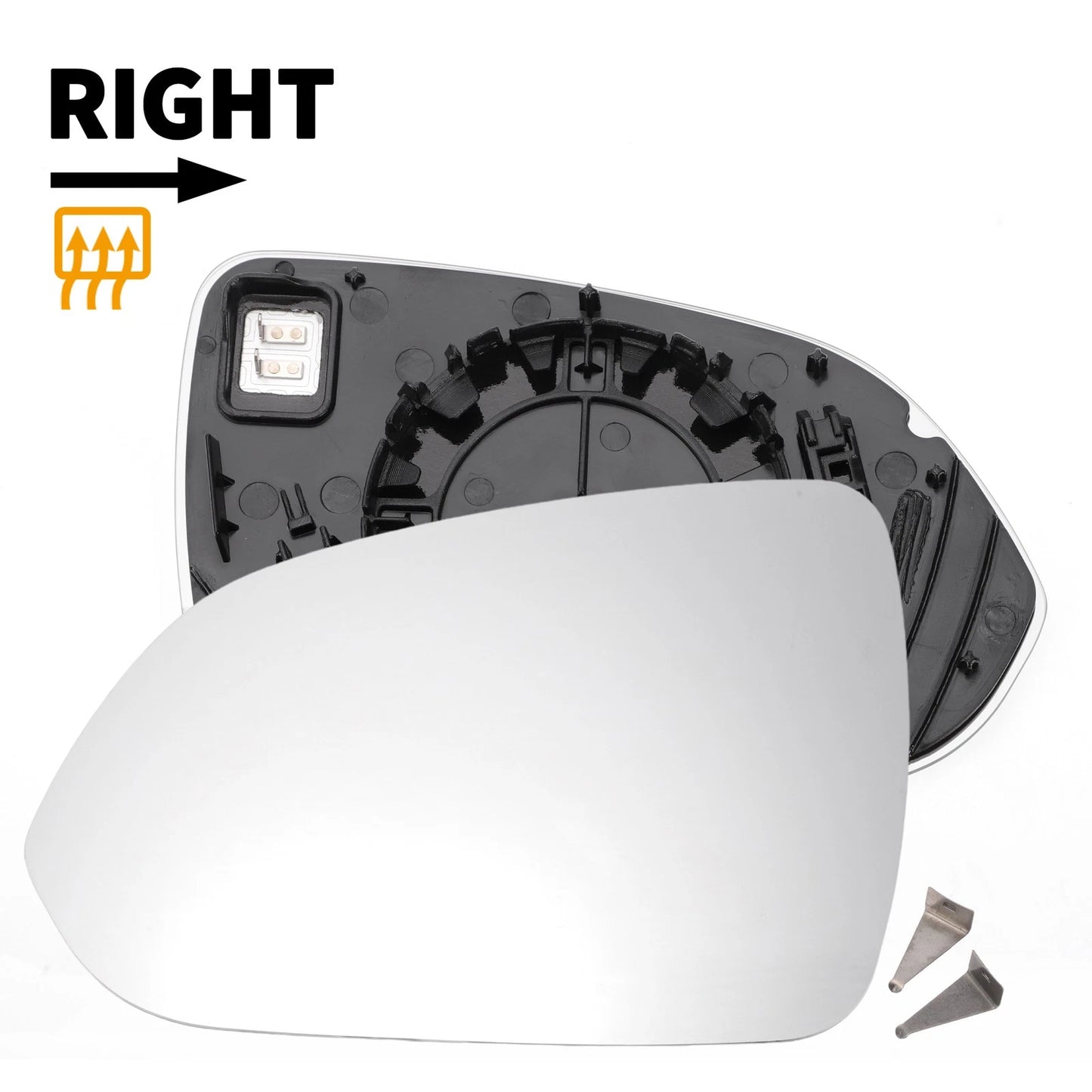 Left Side Heated White Mirror Glass for KIA Rio (2017-2020)