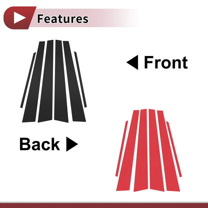 6 x Car Door Pillar Window Trim for Toyota Corolla (1998–2002)
