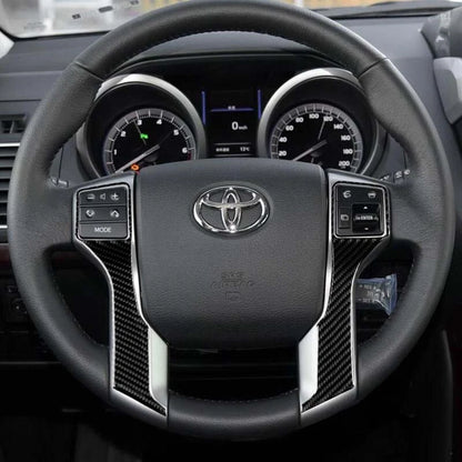 Carbon Fiber Steering Wheel Bradge Cover Trim fits Land Cruiser Prado 2010-2018