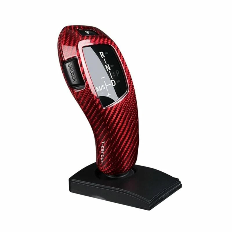 1x Red Carbon Fiber Gear Shift Knob Cover for BMW F20 F22 F30 F32 F10 X5 (2012-2019)