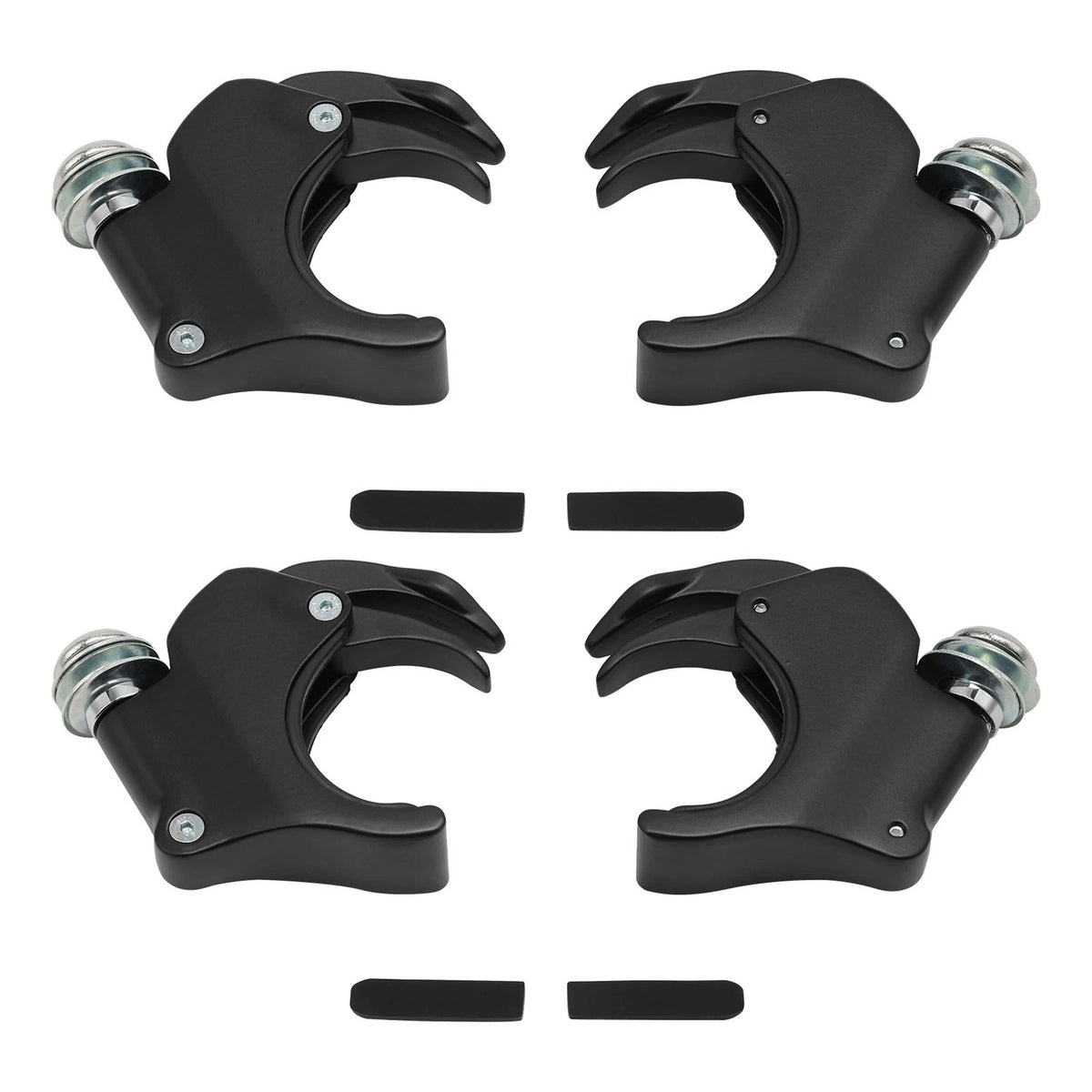 4 x 49mm Windshield Clamps Black for Harley Dyna, V Rod, Sportster