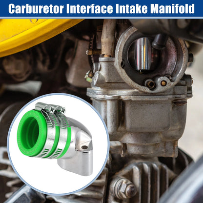 1 Set 1.3" Intake ID Green Motorcycle Carburetor Interface for GY6-125