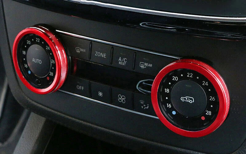 Red Aluminum A/C Button Knob Cover Trim for Benz GLE GLS (2016–2019)