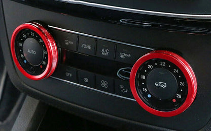 Red Aluminum A/C Button Knob Cover Trim for Benz GLE GLS (2016–2019)