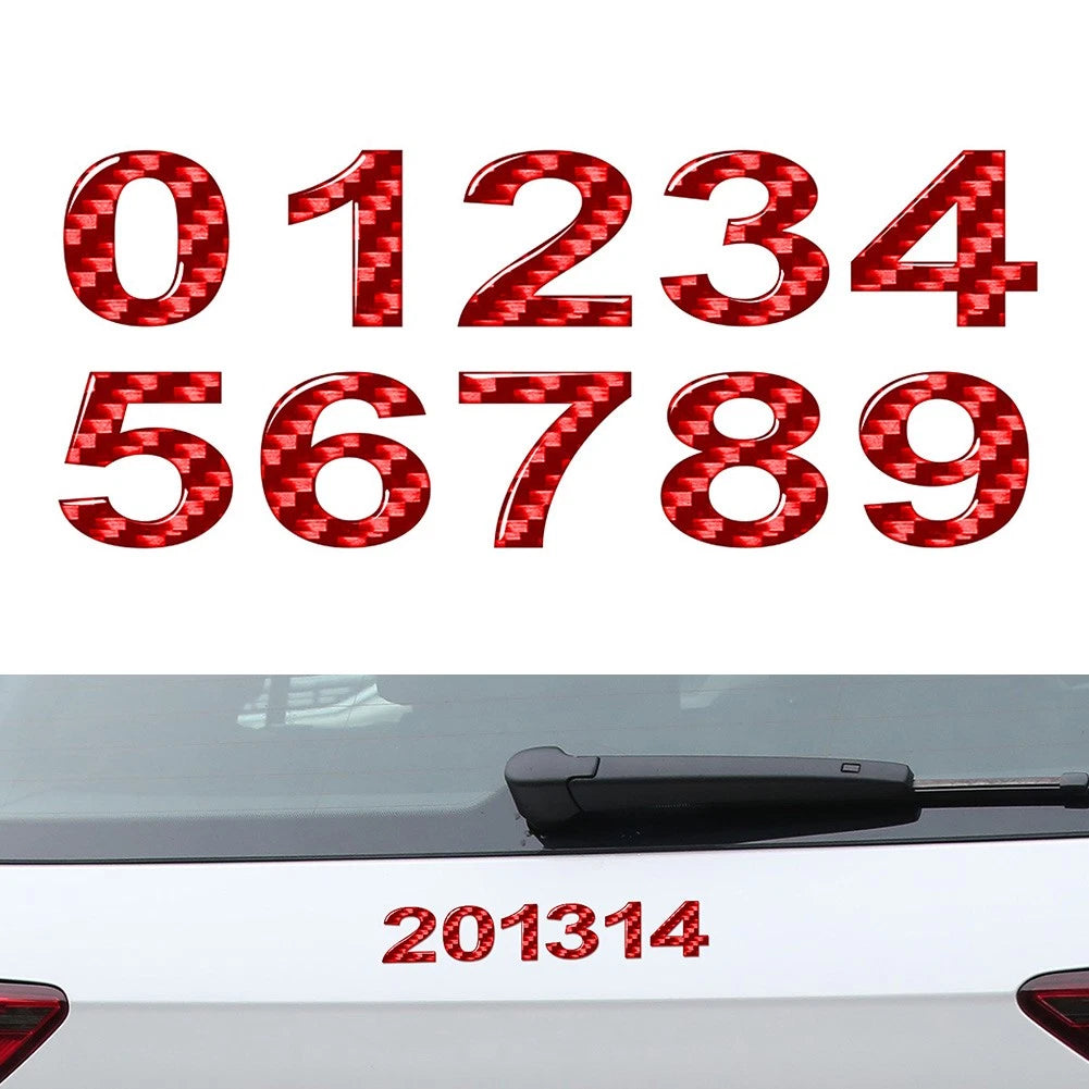 Carbon Red Window Door Wall Car Badge Emblem Decal Sticker for Make & Model
