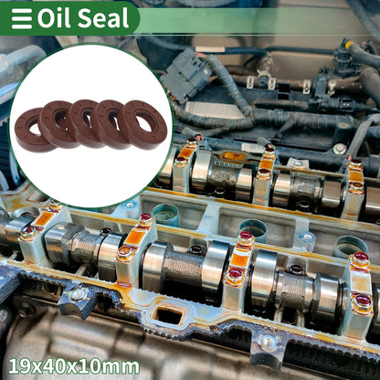 Oil Seal / 19x40x10mm / Rotary Shaft Seal FKM Brown 5 Pcs for Make Model