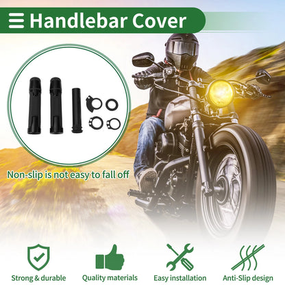 7/8" 22mm Hand Grips Cover Kit for Motorcycle Black Rhombus