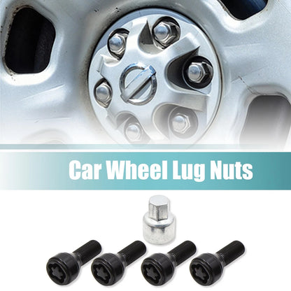 4 x M14 x 1.25 Anti-Theft Lock Lug Nuts with Hex Key for BMW