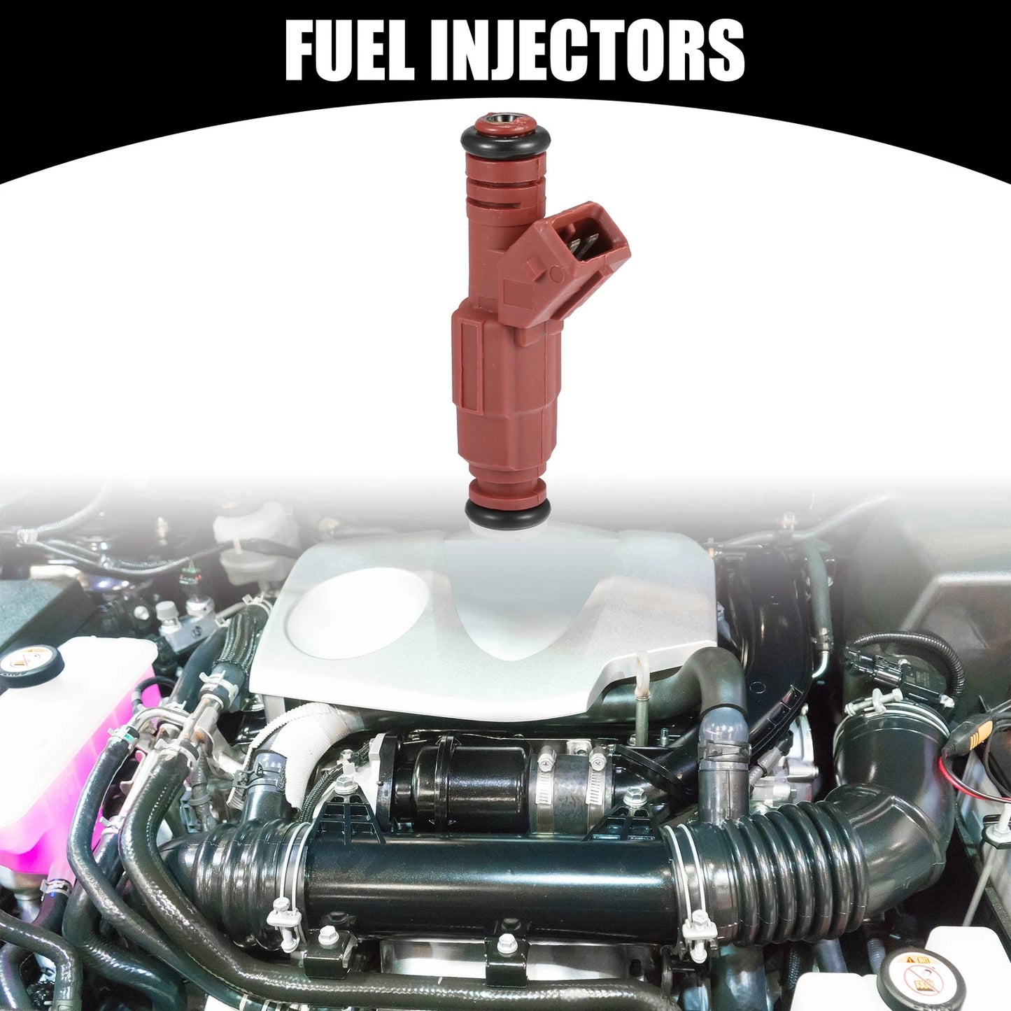 6 x Fuel Injectors for Ford Explorer (1997-1998) - High Performance Red