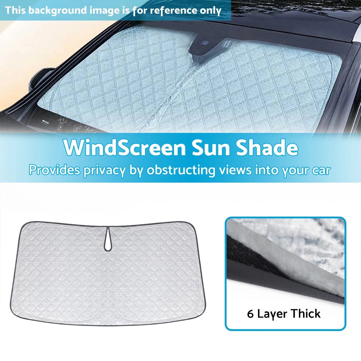6 Layer Thick WindScreen Sun Shade for Kia Picanto (2016-2024) UV Protection