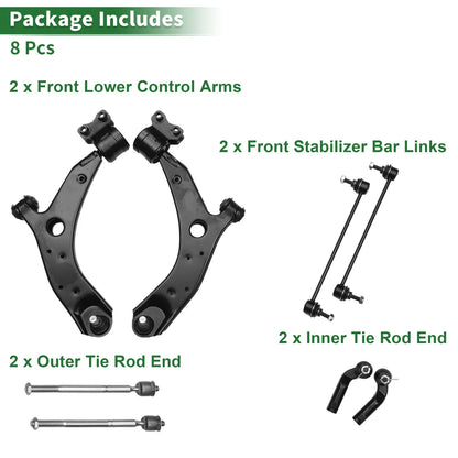 8 Pcs Front Lower Control Arms for Mazda 3 (2004-2009)