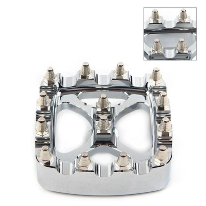Chrome MX Style Brake Pedal Pad Cover for Harley Softail Dyna Sportster (2000-2023)